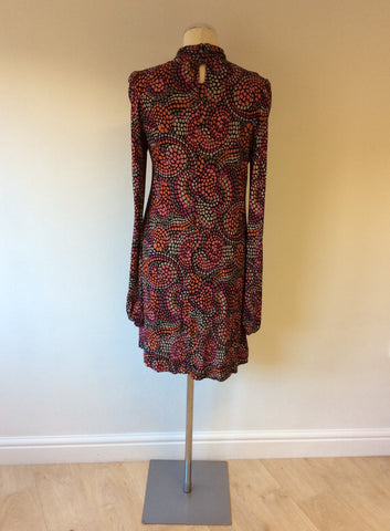 FRENCH CONNECTION PRINT TIE NECK DRESS SIZE 12 - Whispers Dress Agency - Sold - 4