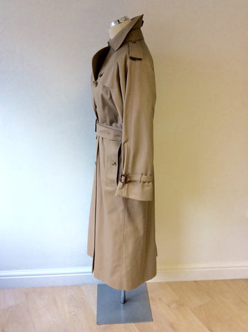 BURBERRY HONEY BEIGE LONG MAC/TRENCH COAT SIZE 12/14 - Whispers Dress Agency - Womens Coats & Jackets - 2