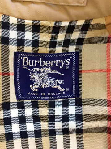 BURBERRY HONEY BEIGE LONG MAC/TRENCH COAT SIZE 12/14 - Whispers Dress Agency - Womens Coats & Jackets - 5