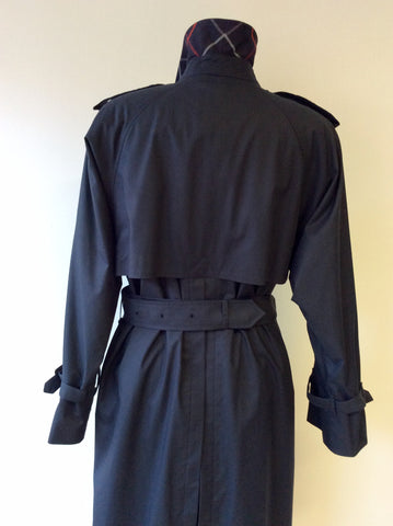 BURBERRY DARK BLUE LONG MAC/TRENCH COAT FIT UK 12/14 - Whispers Dress Agency - Womens Coats & Jackets - 5