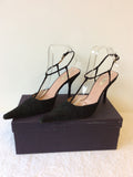 PRADA BLACK LACE T BAR OCCASION HEELS SIZE 6.5/39.5 - Whispers Dress Agency - Womens Heels - 3