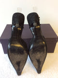 PRADA BLACK LACE T BAR OCCASION HEELS SIZE 6.5/39.5 - Whispers Dress Agency - Womens Heels - 5