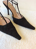 PRADA BLACK LACE T BAR OCCASION HEELS SIZE 6.5/39.5 - Whispers Dress Agency - Womens Heels - 6