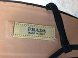 PRADA BLACK LACE T BAR OCCASION HEELS SIZE 6.5/39.5 - Whispers Dress Agency - Womens Heels - 7