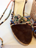 BOCCACCINI MULTI COLOURED WEDGE HEEL SANDALS SIZE 4/37 - Whispers Dress Agency - Womens Wedges - 3