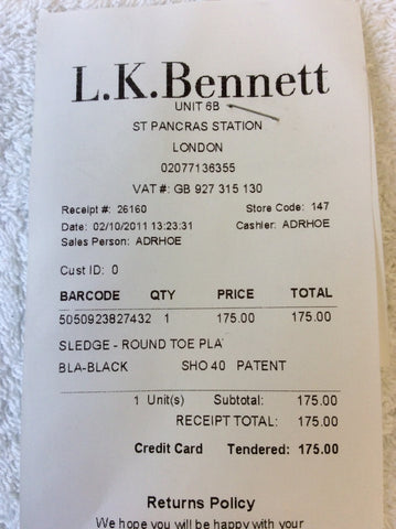 LK BENNETT BLACK PATENT SLEDGE HEELS SIZE 7/40 - Whispers Dress Agency - Sold - 6