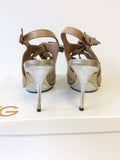 KURT GEIGER NUDE ELMIRA LEATHER PEEPTOE SLINGBACK HEELS SIZE 5/38 - Whispers Dress Agency - Womens Heels - 3