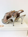 KURT GEIGER NUDE ELMIRA LEATHER PEEPTOE SLINGBACK HEELS SIZE 5/38 - Whispers Dress Agency - Womens Heels - 4