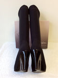 PRINCIPLES BLACK STRETCH WEDGE HEEL BOOTS SIZE 4/37 - Whispers Dress Agency - Sold - 4