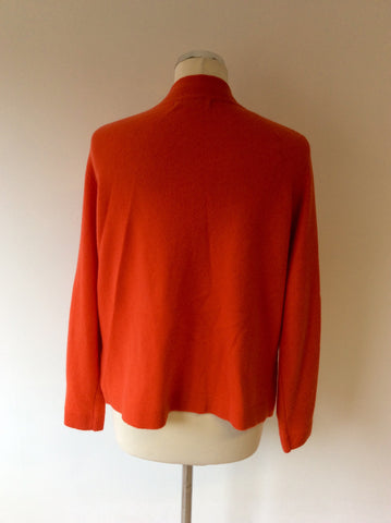 MARKS & SPENCER PURE CASHMERE FLAME/ORANGE CARDIGAN SIZE L - Whispers Dress Agency - Sold - 2