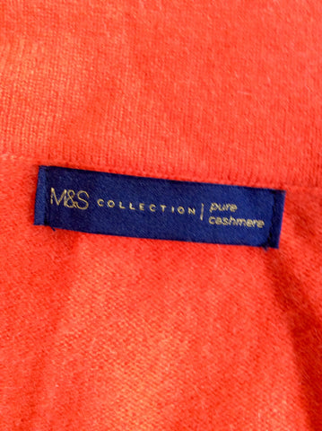 MARKS & SPENCER PURE CASHMERE FLAME/ORANGE CARDIGAN SIZE L - Whispers Dress Agency - Sold - 3