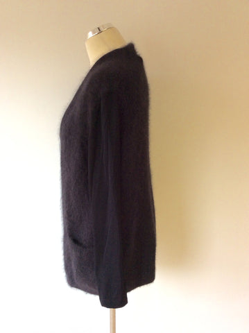 MARCCAIN BLACK ANGORA BLEND CARDIGAN SIZE N5 UK L - Whispers Dress Agency - Womens Knitwear - 2