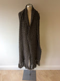 ALL SAINTS BROWN LUXURY ALPACA BLEND SCARF