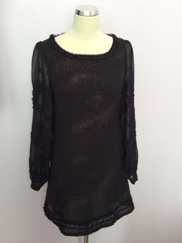 DARLING BLACK SPARKLE SHIFT DRESS SIZE 10 - Whispers Dress Agency - Womens Eveningwear - 1