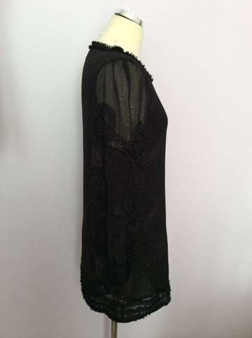 DARLING BLACK SPARKLE SHIFT DRESS SIZE 10 - Whispers Dress Agency - Womens Eveningwear - 2