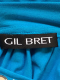 GIL BRET TURQOUISE BEADED & SEQUIN TRIM BATWING TOP SIZE 10
