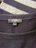 HOBBS BLACK,GREY & BLUE STRIPED JUMPER DRESS SIZE 14 - Whispers Dress Agency - Sold - 4