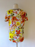 NEW MARCCAIN FLORAL & FRUIT PRINT SHORT SLEEVE T SHIRT SIZE N6 UK 14/16
