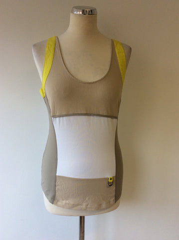 KAREN MILLEN COLOUR BLOCK VEST TOP SIZE 14