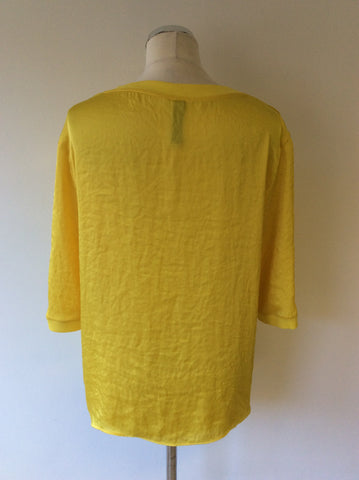 BRAND NEW MARCCAIN YELLOW V NECK TOP SIZE N4 UK 14/16