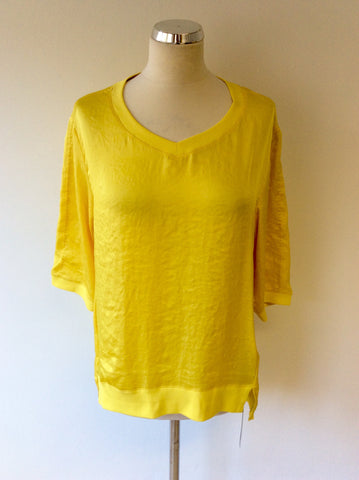 BRAND NEW MARCCAIN YELLOW V NECK TOP SIZE N4 UK 14/16