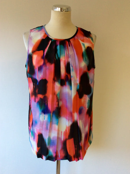 FRENCH CONNECTION MULTICOLOURED SLEEVELESS TOP SIZE 14