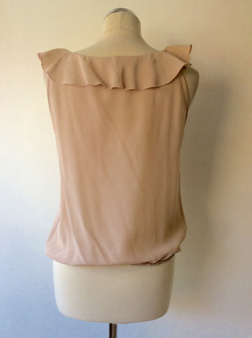MAX MARA NUDE SILK FRILL FRONT BLOUSE SIZE 10 - Whispers Dress Agency - Womens Shirts & Blouses - 2