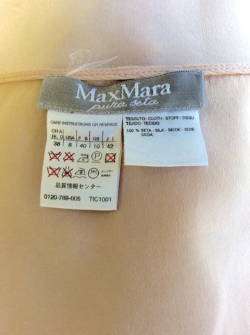 MAX MARA NUDE SILK FRILL FRONT BLOUSE SIZE 10 - Whispers Dress Agency - Womens Shirts & Blouses - 3