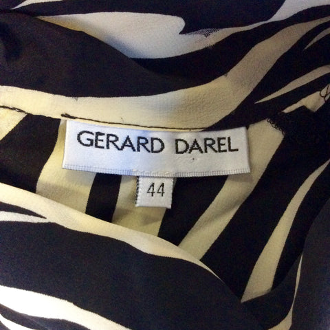 GERARD DAREL BLACK & IVORY PRINT SLEEVELESS BLOUSE SIZE 12 - Whispers Dress Agency - Sold - 3