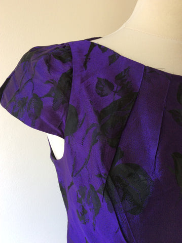 REISS PURPLE & BLACK FLORAL PRINT TOP SIZE 10 - Whispers Dress Agency - Womens Tops - 2