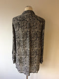 WHISTLES BLACK & CREAM PRINT SILK BLOUSE SIZE 14 - Whispers Dress Agency - Womens Shirts & Blouses - 2