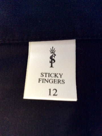 STICKY FINGERS BLACK FITTED SHIRT SIZE 12 - Whispers Dress Agency - Womens Shirts & Blouses - 3