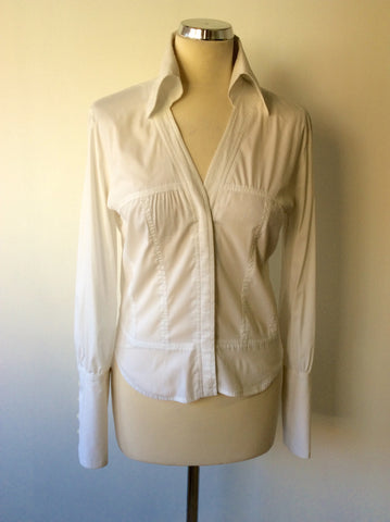STICKY FINGERS WHITE FITTED SHIRT SIZE 12 - Whispers Dress Agency - Womens Shirts & Blouses - 1