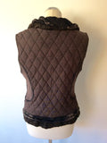 ELISA CAVALETTI BROWN & BLACK GILET SIZE XL - Whispers Dress Agency - Womens Gilets & Body Warmers - 4