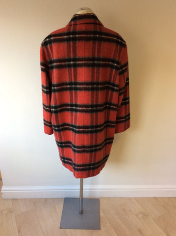 LIZ CLAIBOURNE RED CHECK WOOL BLEND COAT SIZE M - Whispers Dress Agency - Womens Coats & Jackets - 3