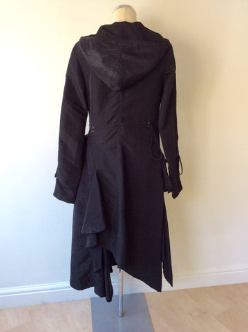 BRAND NEW RARE BLACK LIGHTWEIGHT HOODED COAT SIZE S/M - Whispers Dress Agency - Womens Coats & Jackets - 4