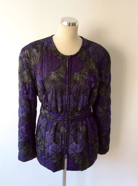 KLAUS STEILMANN PURPLE & GREEN FLORAL PRINT JACKET SIZE 36 UK 10 - Whispers Dress Agency - Womens Coats & Jackets - 1
