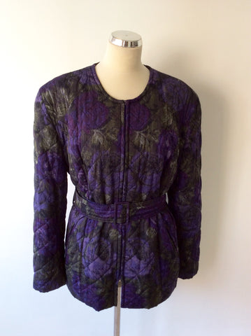 KLAUS STEILMANN PURPLE & GREEN FLORAL PRINT JACKET SIZE 36 UK 10 - Whispers Dress Agency - Womens Coats & Jackets - 1