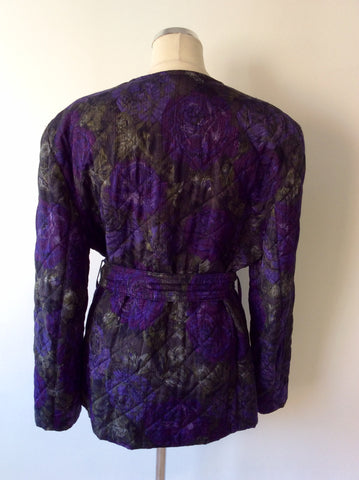 KLAUS STEILMANN PURPLE & GREEN FLORAL PRINT JACKET SIZE 36 UK 10 - Whispers Dress Agency - Womens Coats & Jackets - 4