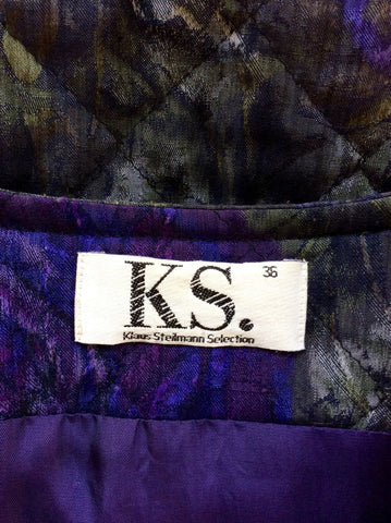 KLAUS STEILMANN PURPLE & GREEN FLORAL PRINT JACKET SIZE 36 UK 10 - Whispers Dress Agency - Womens Coats & Jackets - 5