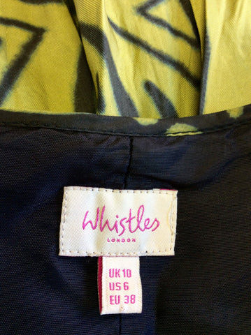 WHISTLES GREEN & BROWN PRINT SPECIAL OCCASION DRESS SIZE 10