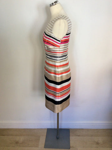MONSOON MULTI COLOURED STRIPED DRESS SIZE 10