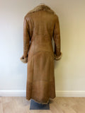 WALLACE SACKS TAN SHEEPSKIN LONG COAT SIZE 12 - Whispers Dress Agency - Sold - 4
