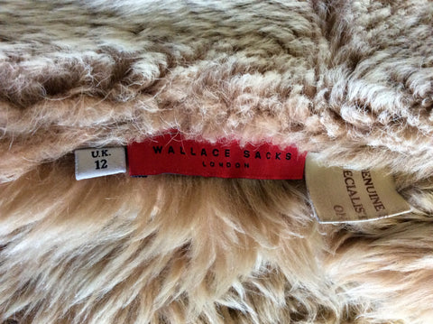 WALLACE SACKS TAN SHEEPSKIN LONG COAT SIZE 12 - Whispers Dress Agency - Sold - 9