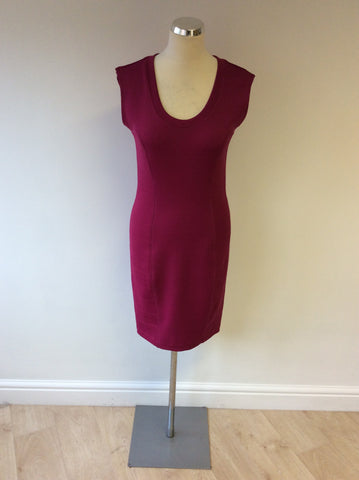 FRENCH CONNECTION RASPBERRY PINK STRETCH BODYCON DRESS SIZE 12