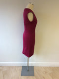 FRENCH CONNECTION RASPBERRY PINK STRETCH BODYCON DRESS SIZE 12