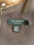 TED BAKER BROWN & CREAM SILK SPOTTED DRESS SIZE 4 UK 14 - Whispers Dress Agency - Sold - 5