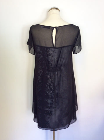 MINT VELVET BLACK & GREY PRINT DRESS SIZE 12