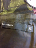 KAREN MILLEN BLACK & RED FLORAL PRINT DRESS & BRAND NEW MATCHING CLUTCH BAG SIZE 14