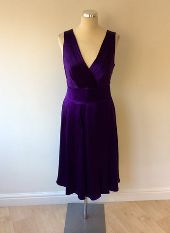 HOBBS PURPLE SILK OCCASION DRESS SIZE 14 - Whispers Dress Agency - Womens Dresses - 1